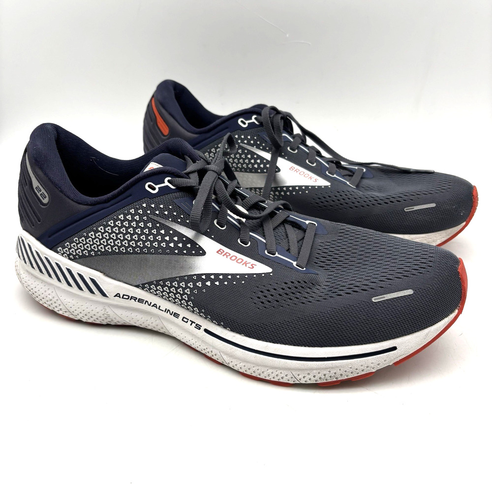 Brooks Adrenaline GTS 22 Navy White Red Lace Up Men's Running Shoes US 14D UK 13